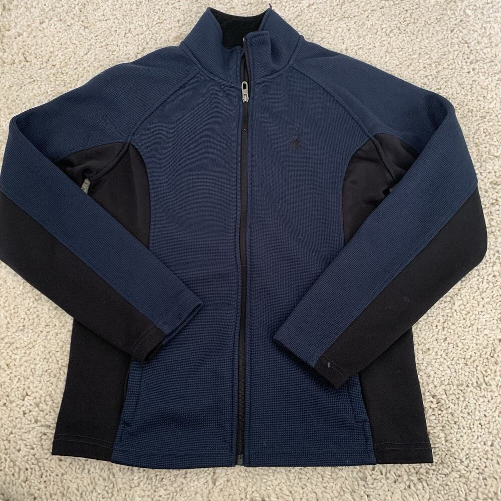 SPYDER Concept Jacket Mens Small Full Zip Blue / Black 71D64000 Zip Pockets Tech